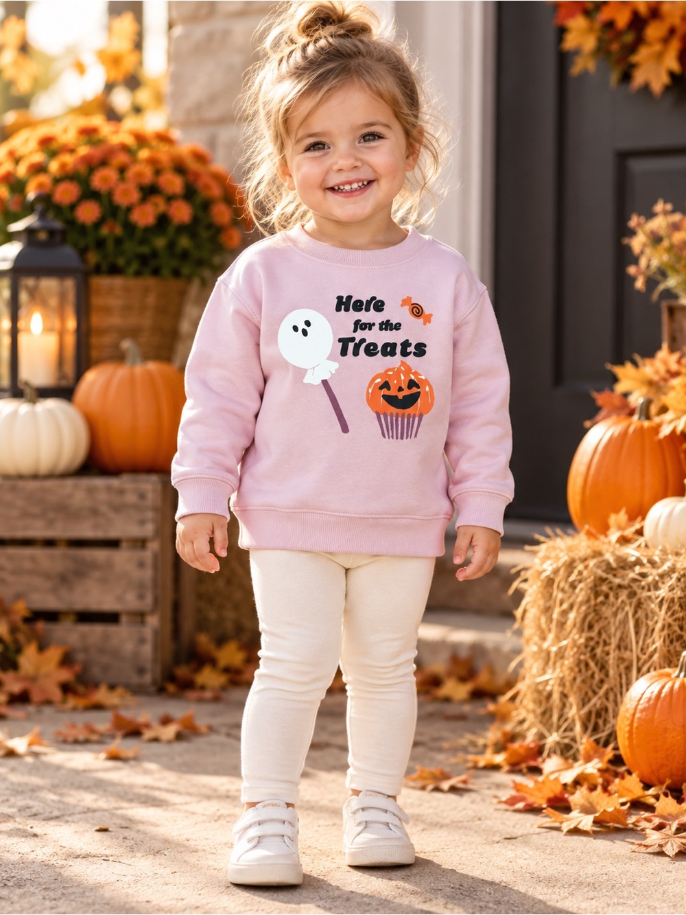 Carter's Pink Halloween Sweatshirt with Ghost & Pumpkin Graphics